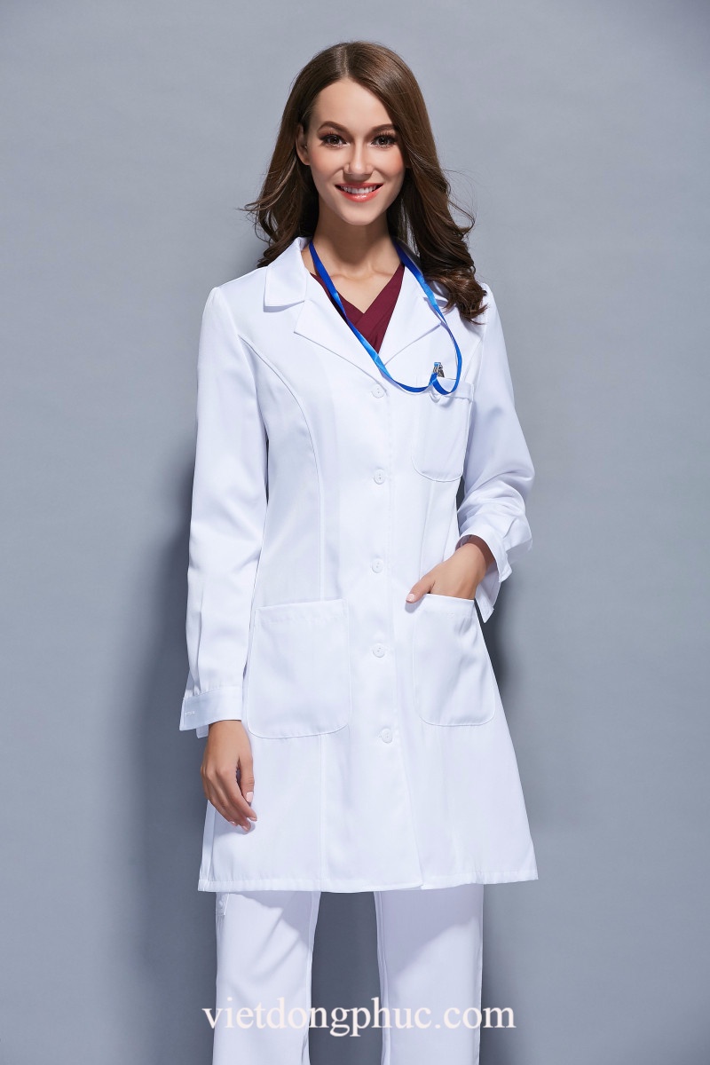 Mẫu áo blouse bác sĩ nữ đẹp, kiểu dáng trẻ trung, hiện đại, giá tốt nhất  5%20(2)